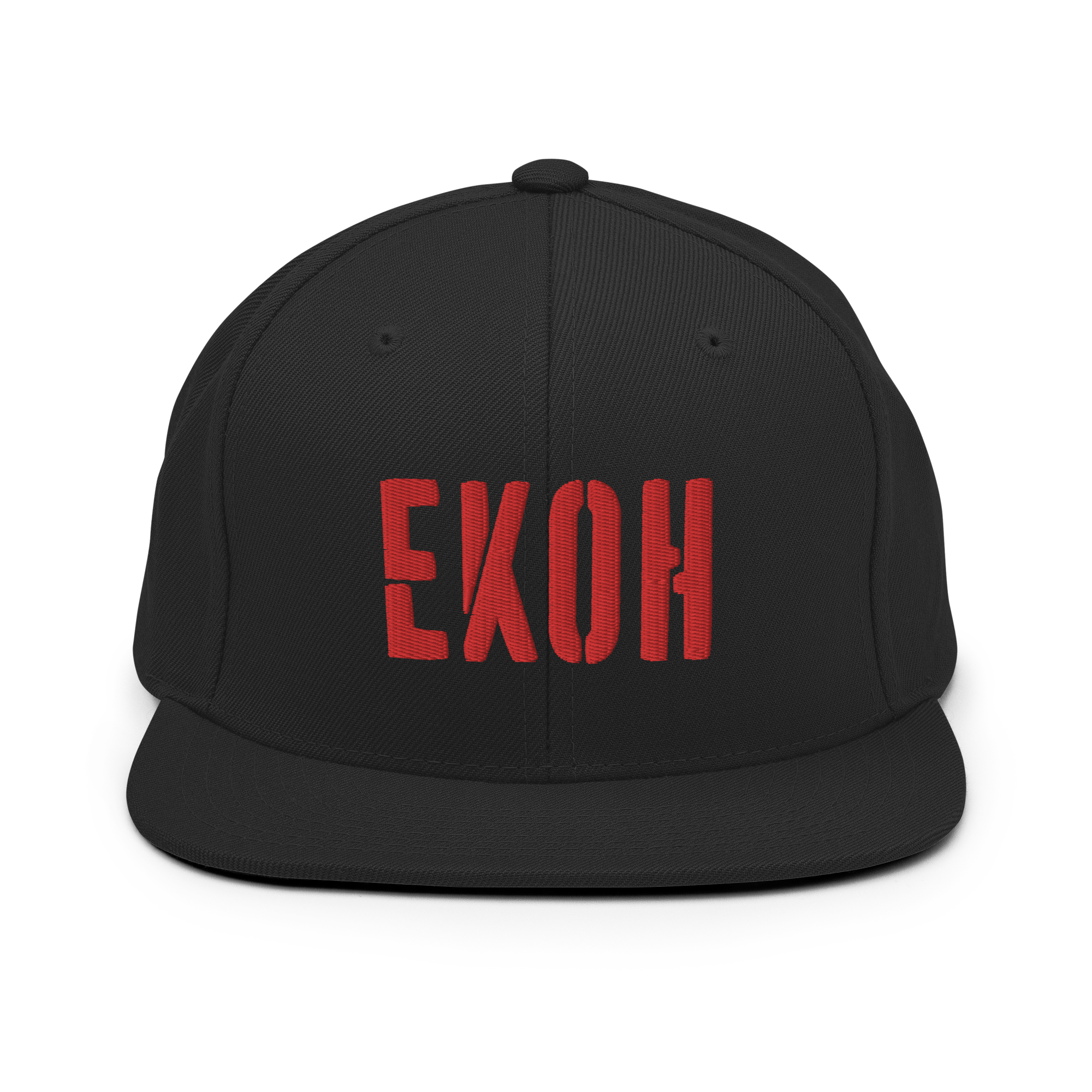 Broken Stencil Snapback - Black/Red